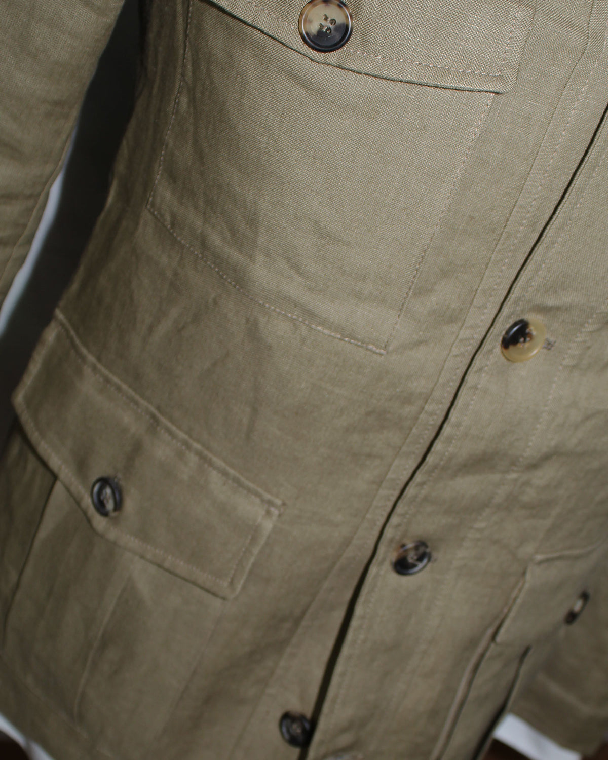 Luigi Borrelli Coat Forest Green Linen 