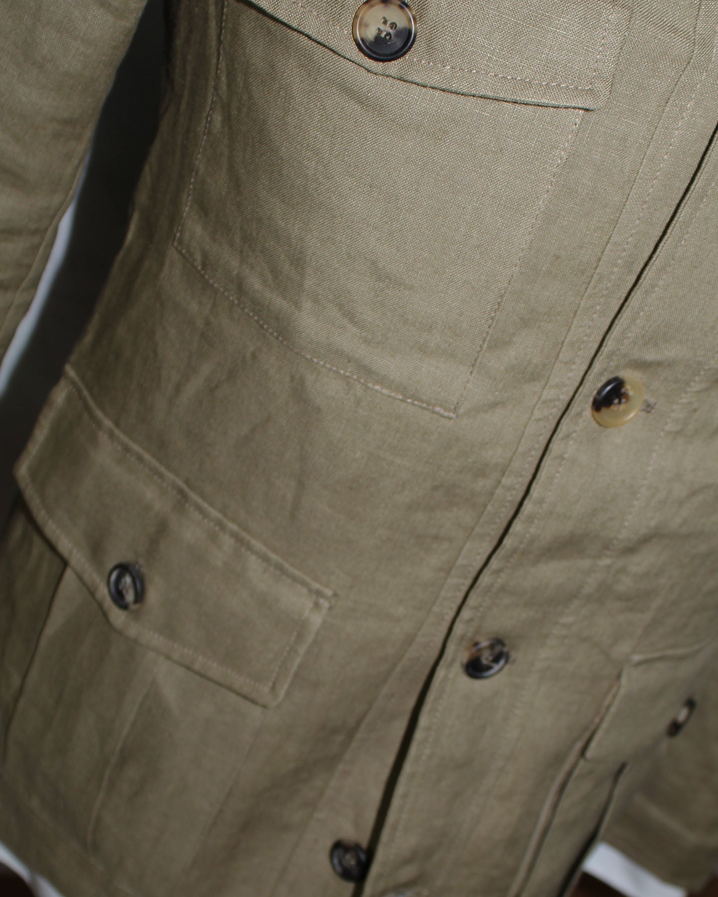 Luigi Borrelli Coat Green Linen 