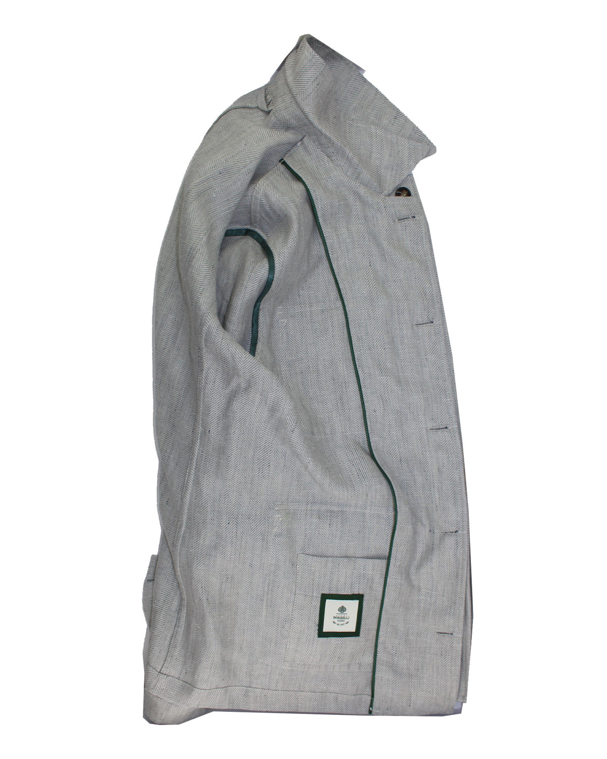 Luigi Borrelli Coat Light Gray Wool Linen EU 48/ US 38