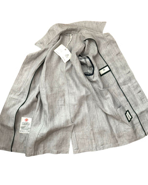 Luigi Borrelli Coat Gray Wool Linen