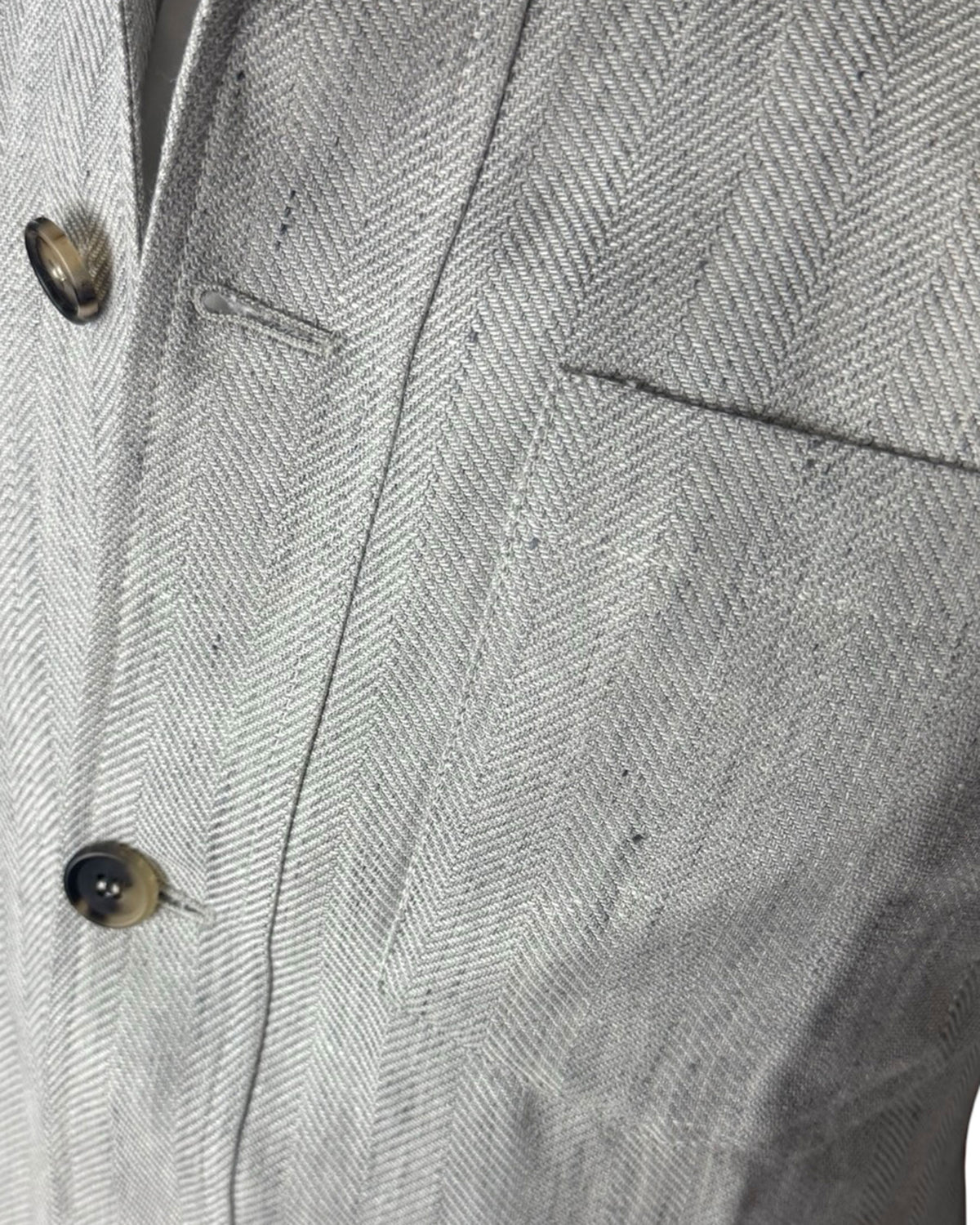 Borrelli Coat Gray Wool Linen