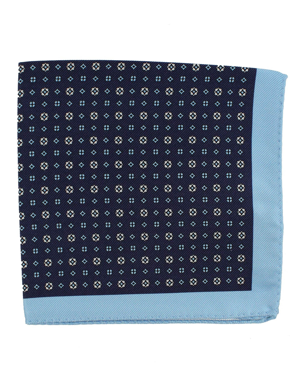 Luigi Borrelli Pocket Square Navy Blue Design SALE