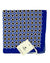 Luigi Borrelli Linen Pocket Square Royal Blue White Brown 