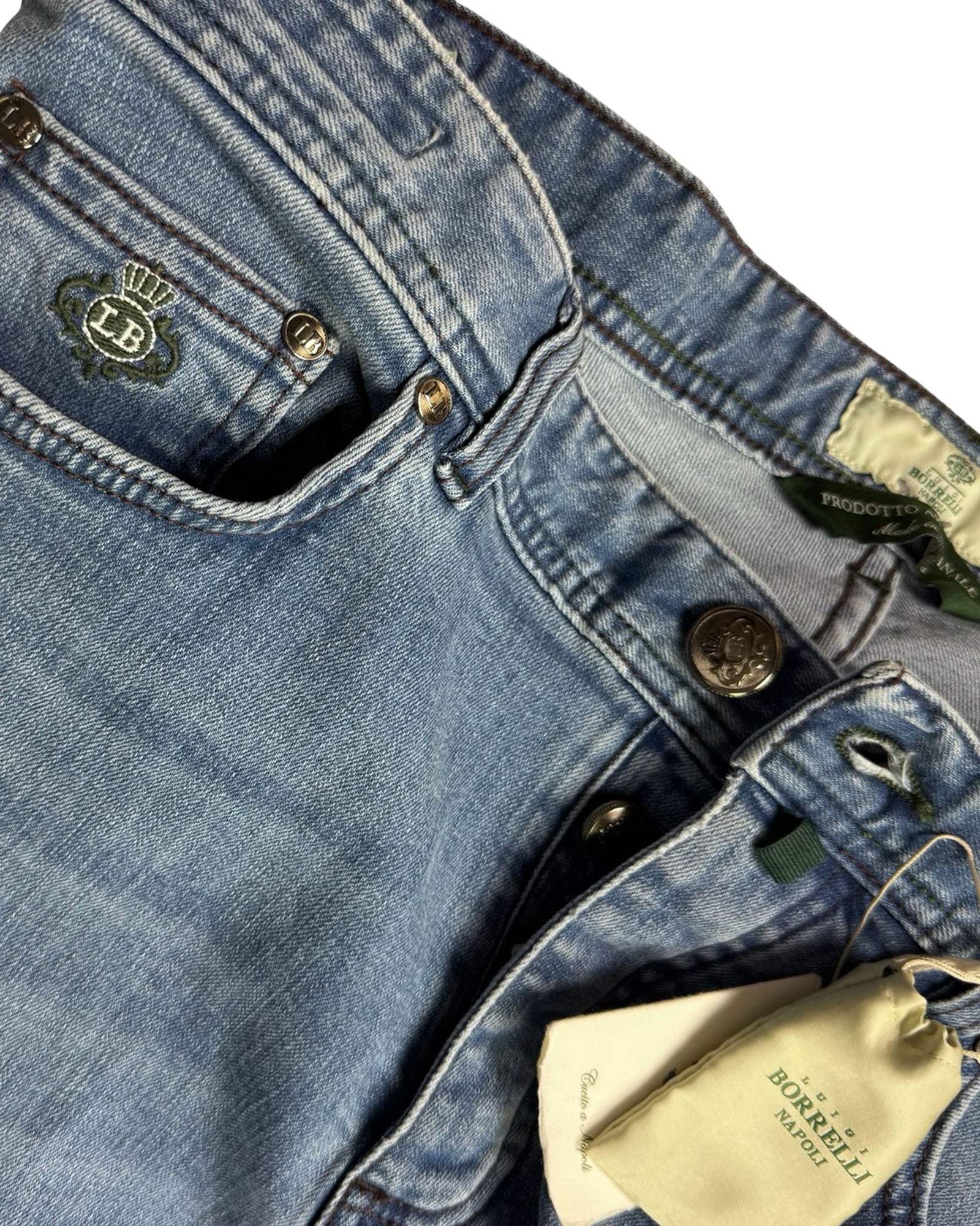 Luigi Borrelli Jeans Denim Blue 34 Extra Slim Fit