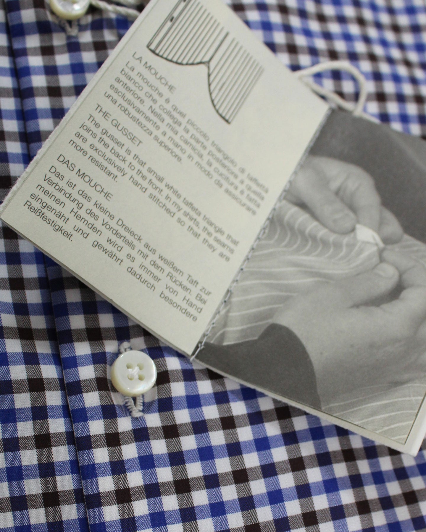 Luigi Borrelli Dress Shirt ROYAL COLLECTION White Royal Blue Brown Check 