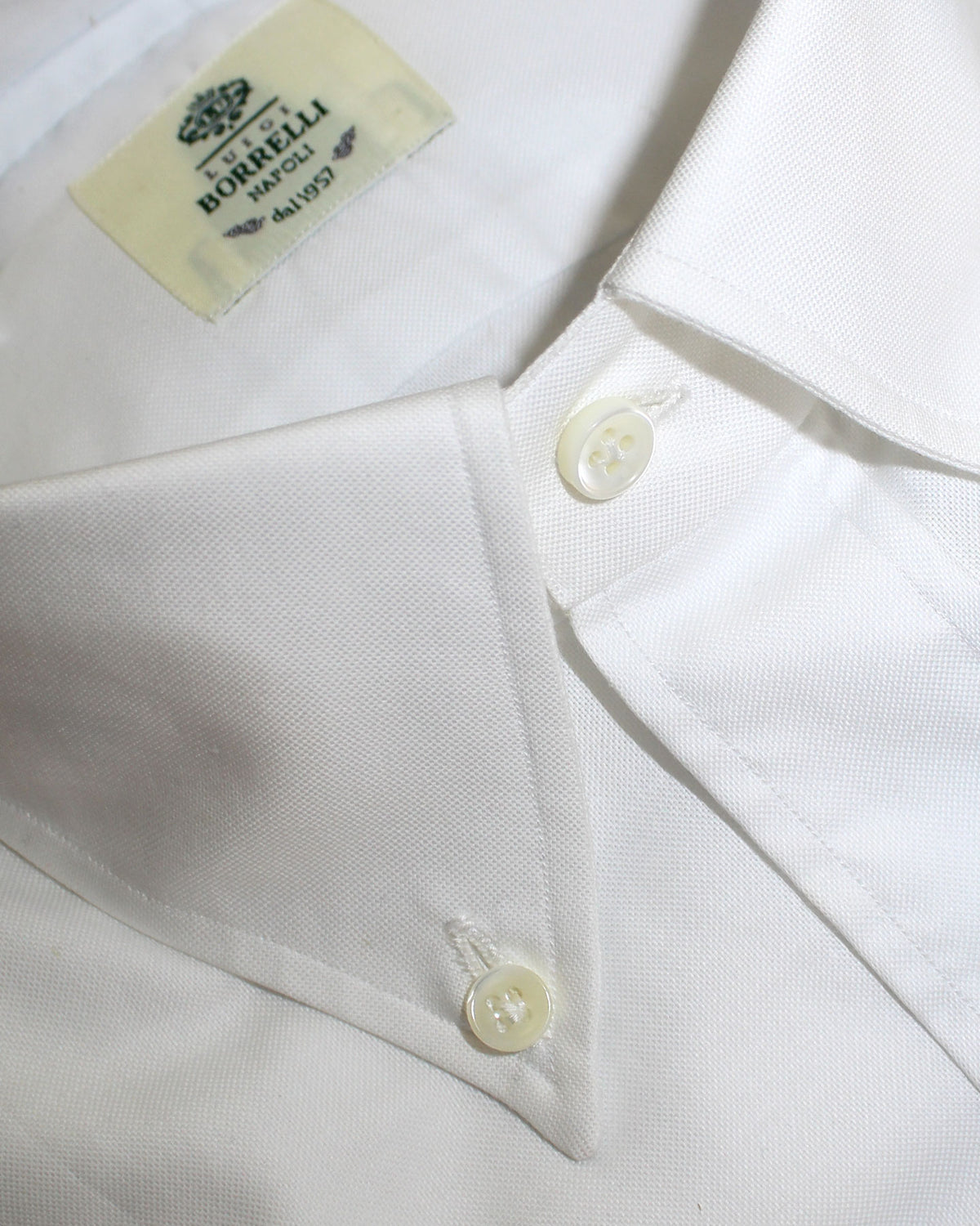 Luigi Borrelli Button-Down Sport Shirt White 