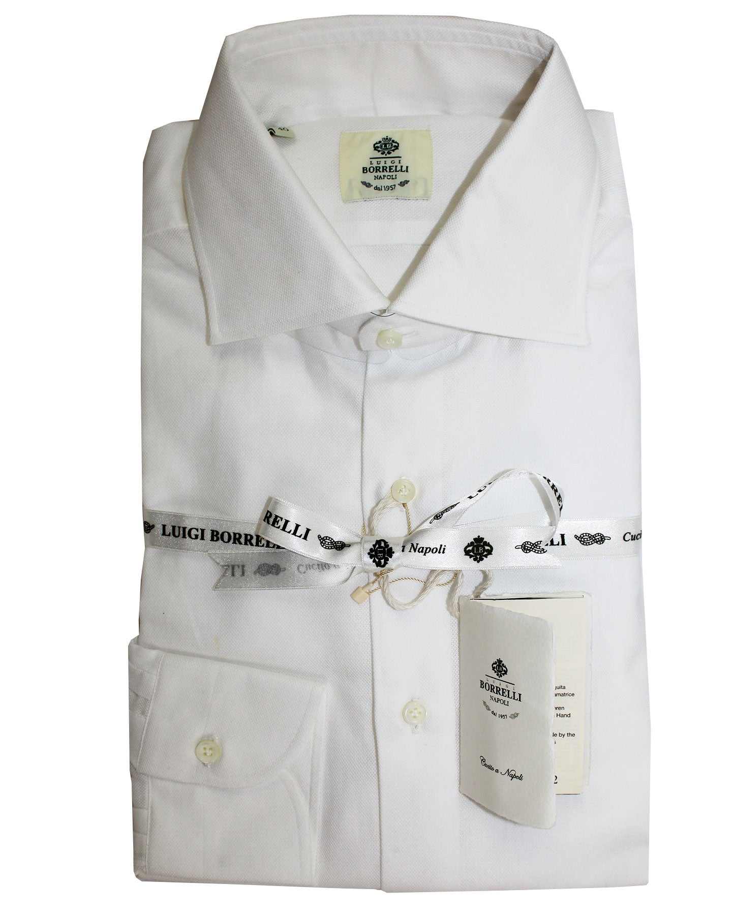 Borrelli Shirt White Spread Collar 