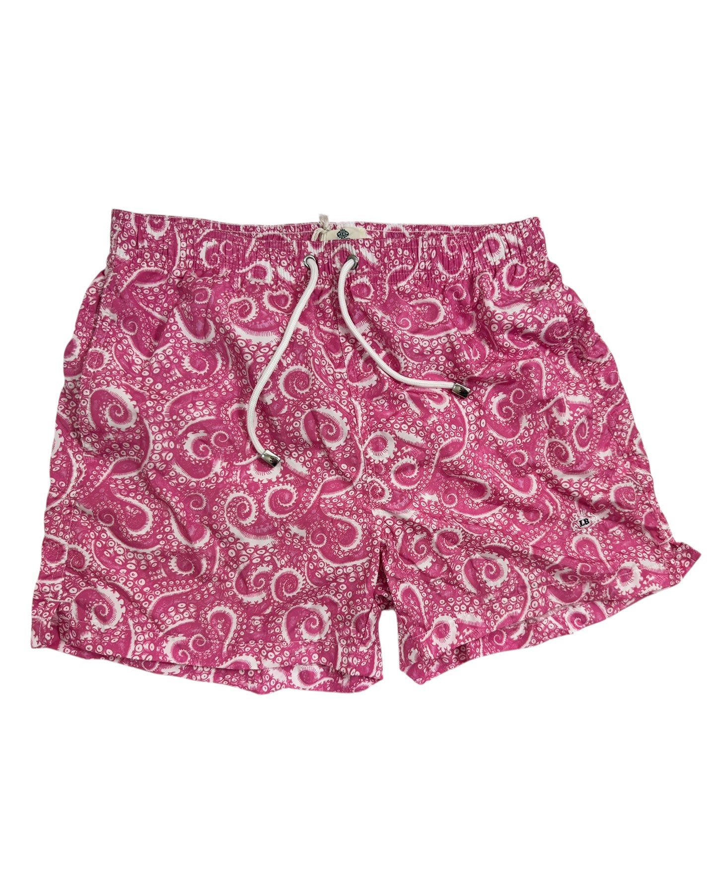 Luigi Borrelli Swim Shorts Pink White Design