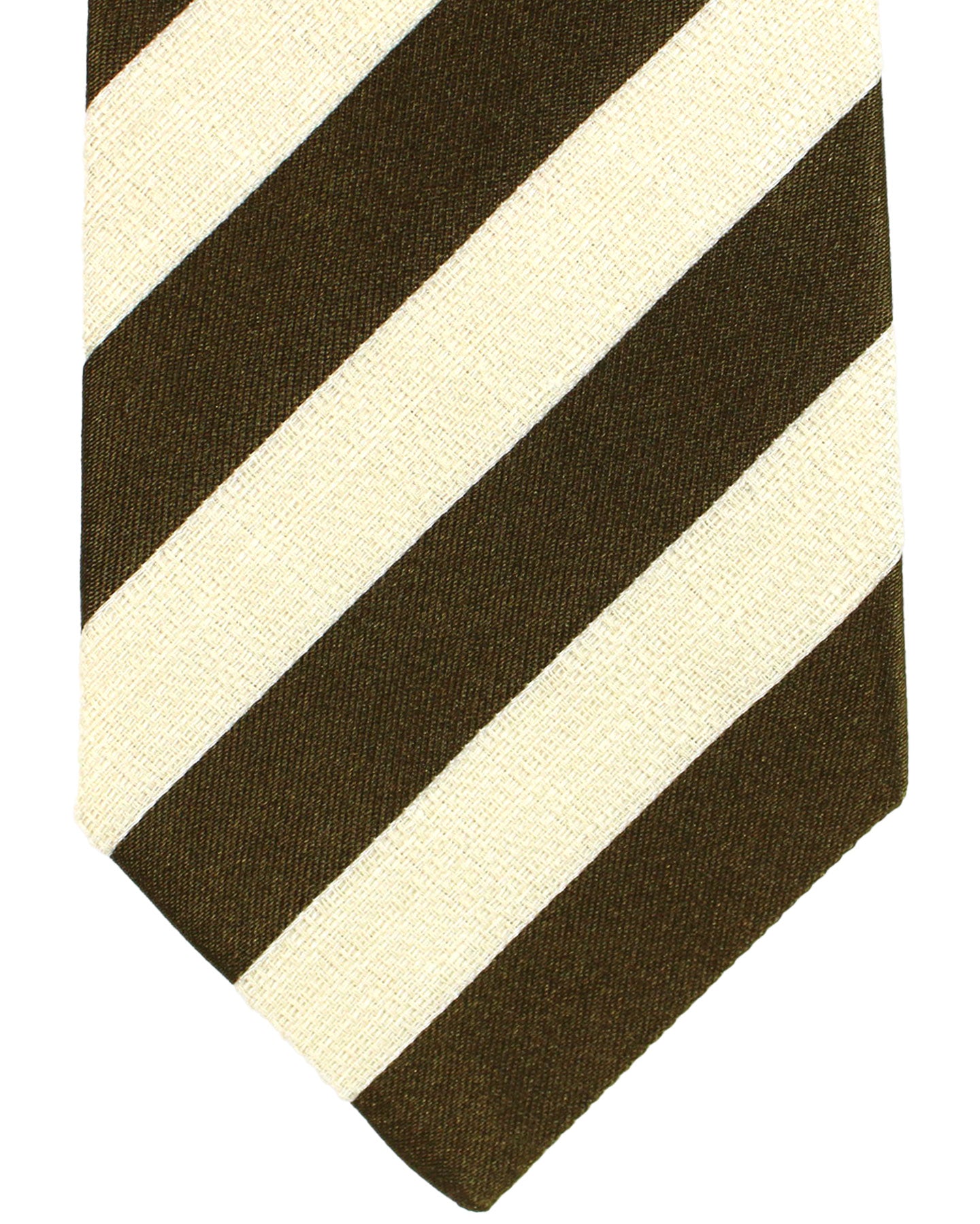 Luigi Borrelli Silk Tie Brown Stripes