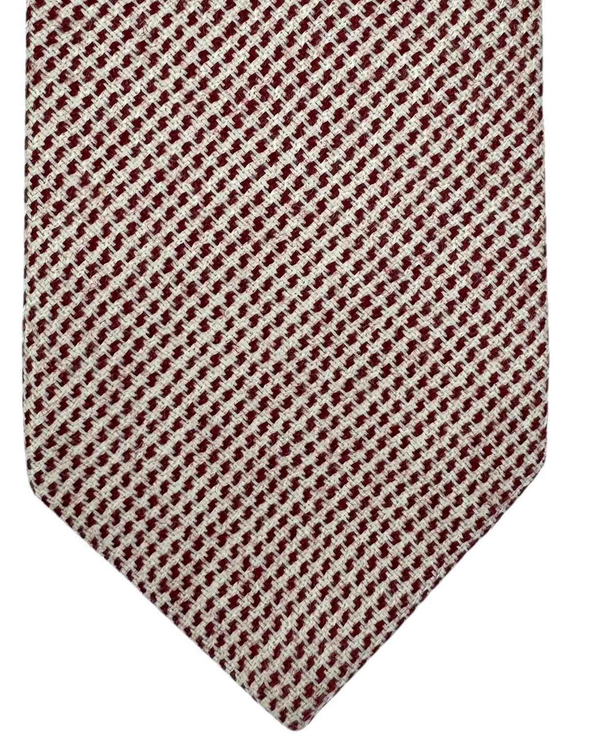 Luigi Borrelli Wool Tie Bordeaux Pattern SALE