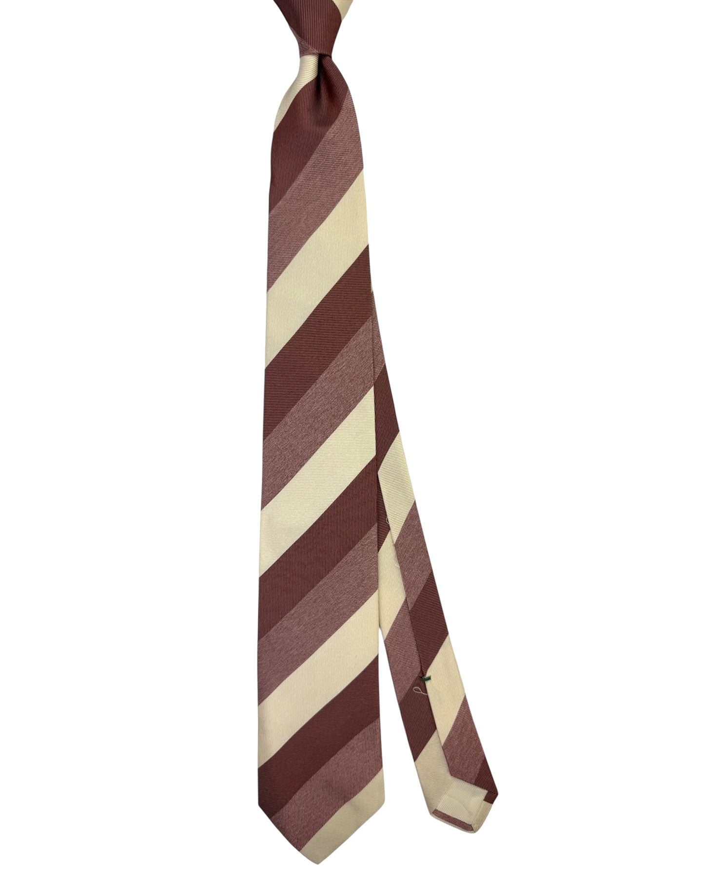 Borrelli Tie Maroon White Stripes
