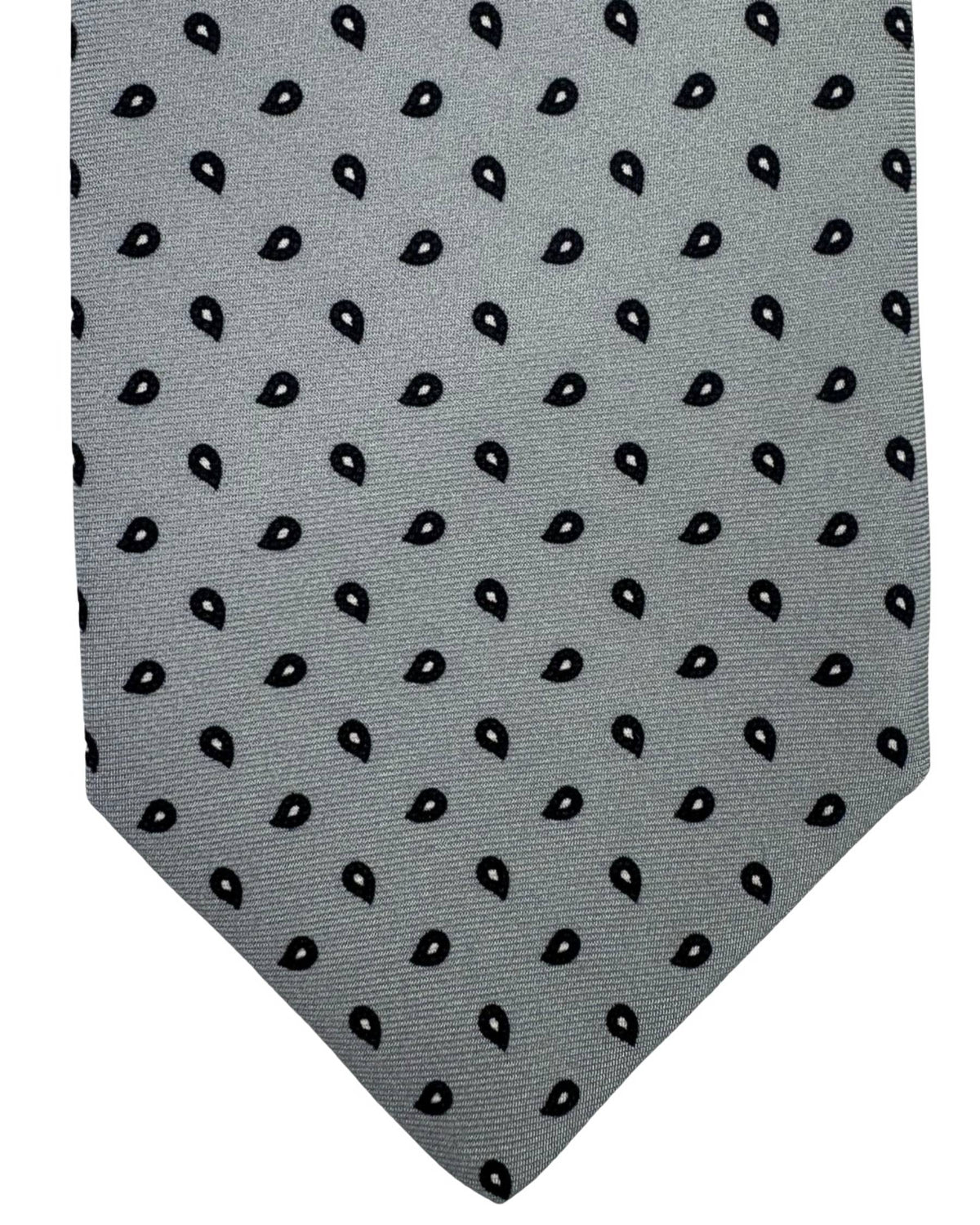 Luigi Borrelli Tie Gray Black Mini Paisley