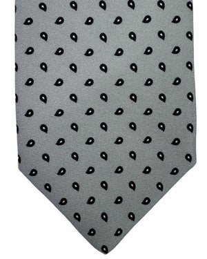 Luigi Borrelli Tie Gray Black Mini Paisley