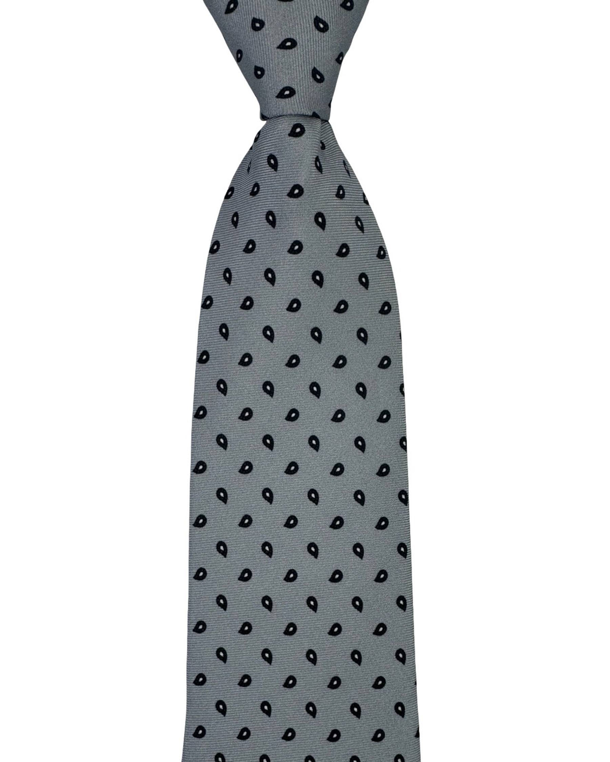 Luigi Borrelli Tie Gray Black Mini Paisley