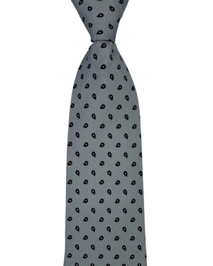 Luigi Borrelli Tie Gray Black Mini Paisley