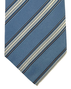 Luigi Borrelli Tie Sky Blue White Stripes