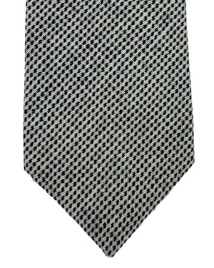 Luigi Borrelli Wool Tie White Navy 