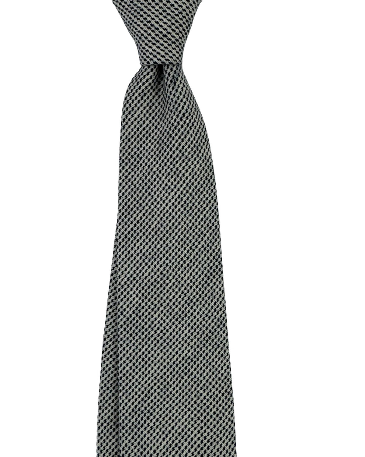Luigi Borrelli Wool Tie White Navy 