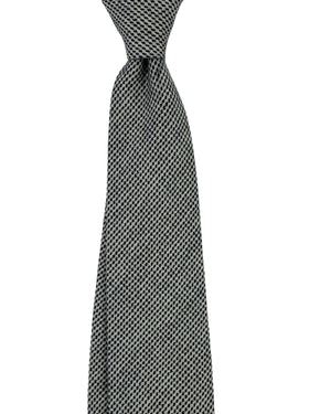 Luigi Borrelli Wool Tie White Navy 