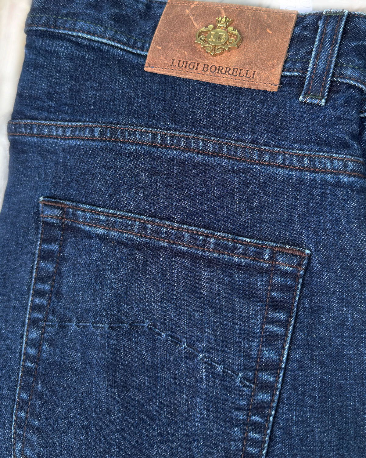 Luigi Borrelli Jeans Dark Denim Blue 34 Slim Fit - Royal Collection