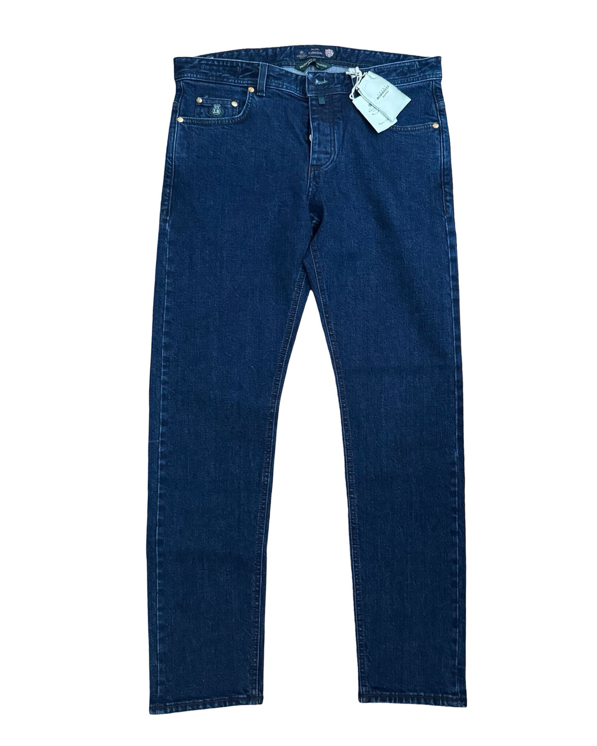 Luigi Borrelli Jeans Dark Denim Blue 34 Slim Fit - Royal Collection
