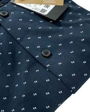 Hugo Boss Sport Shirt Midnight Blue Pattern - Slim Fit XXXL REDUCED - SALE