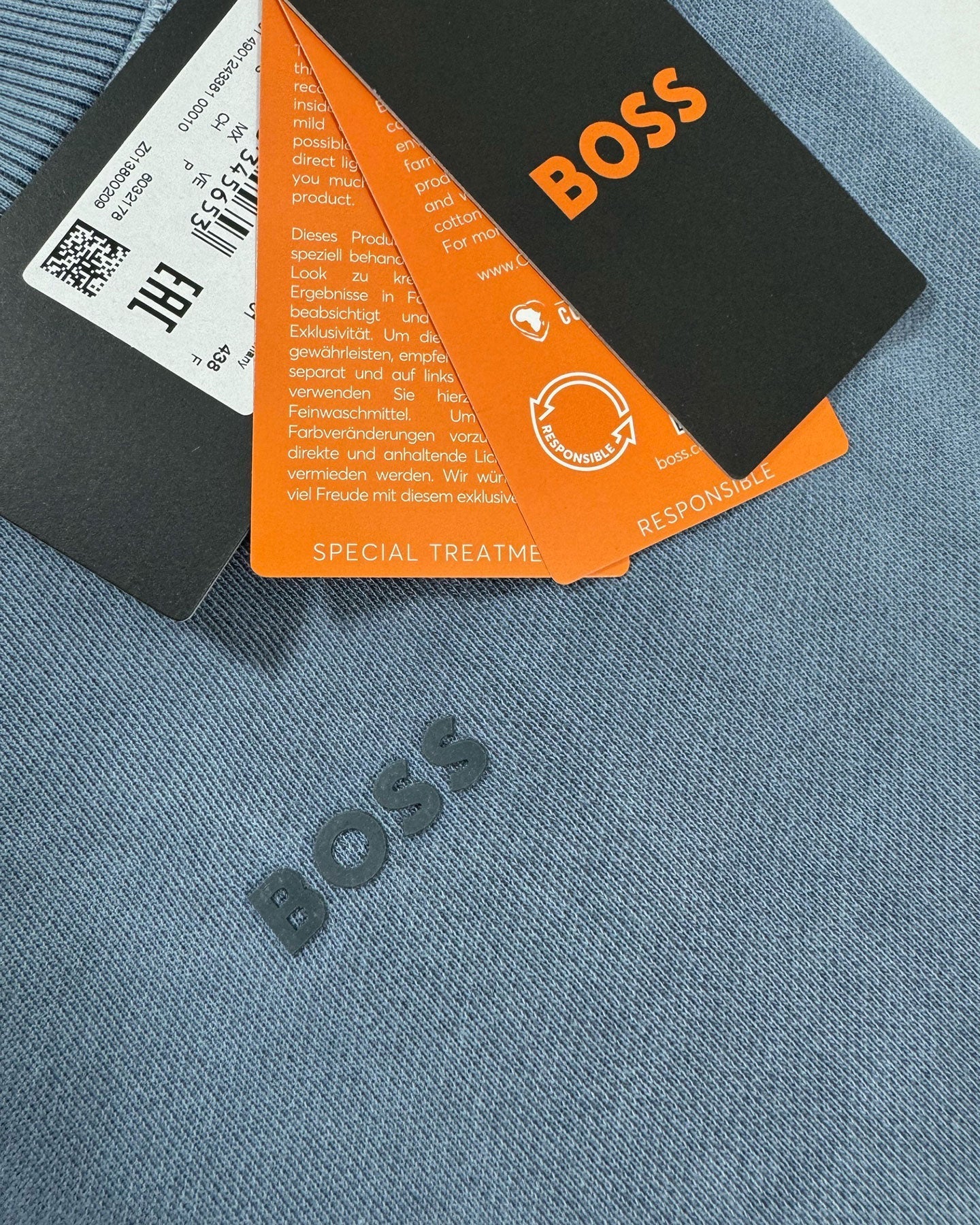 Hugo Boss Sweater Dark Blue Cotton Stretch Logo 