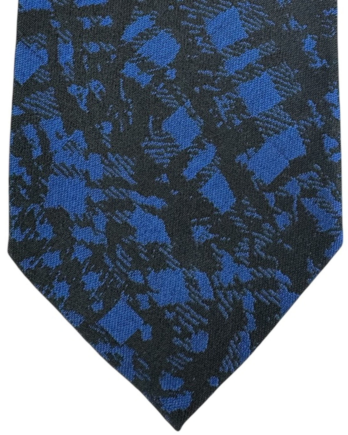 Brioni Silk Tie Royal Blue Black Abstract Jacquard SALE