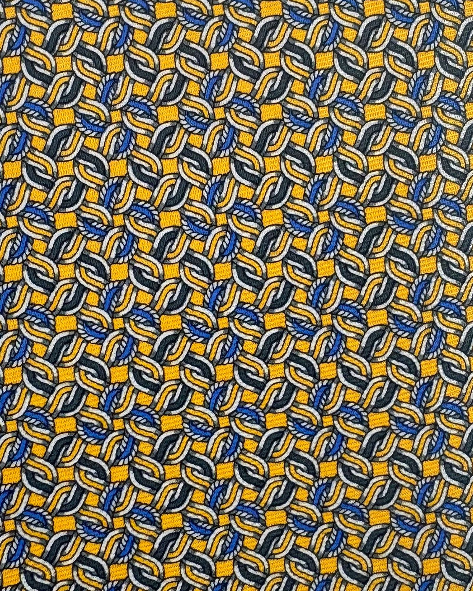 Brioni Silk Tie Golden & Blue Pattern