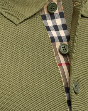 Burberry Men Polo Shirt Olive Eddie Cotton Regular Fit S FINAL SALE