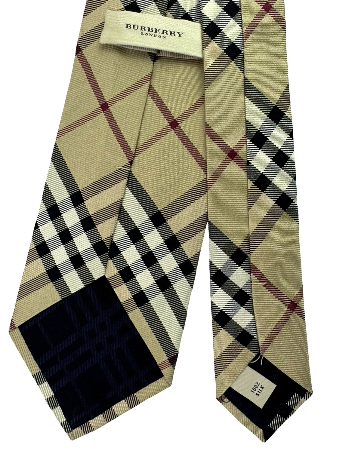 Burberry Tie Archive Beige Check Design - Wide Necktie