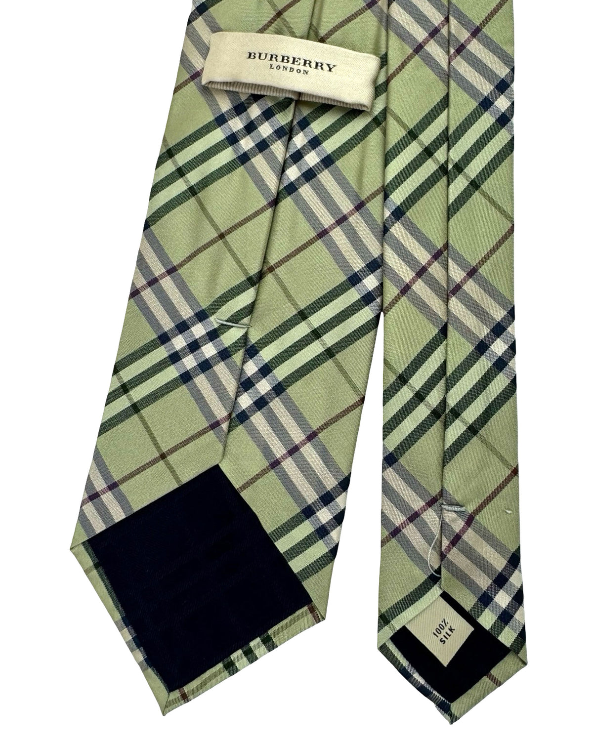 Burberry Tie Glade Green Check Plaid Design