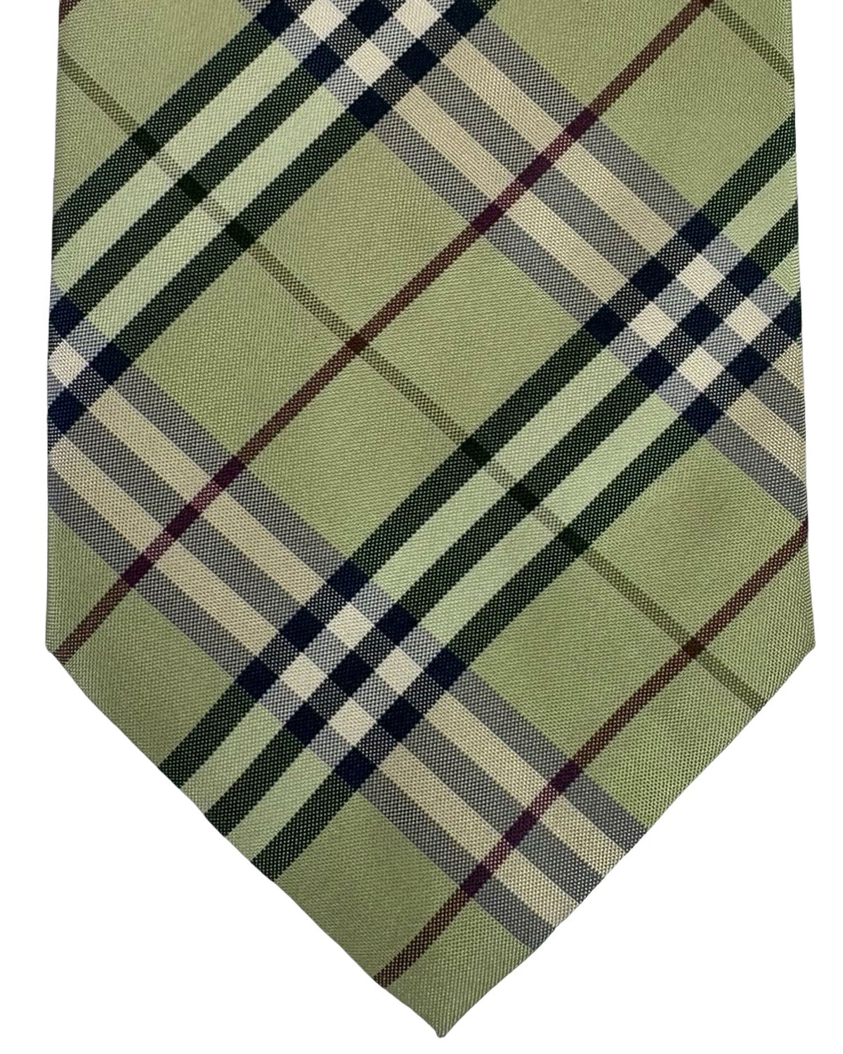 Burberry Tie Archive Light Green Check Plaid Design