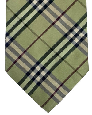 Burberry Tie Archive Light Green Check Plaid Design