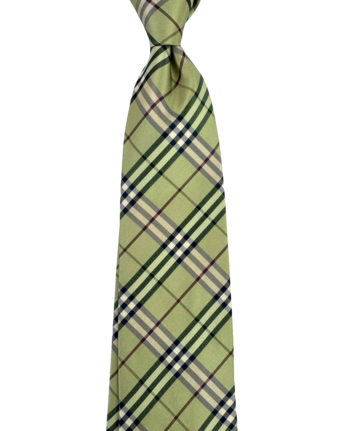 Burberry Tie Glade Green Check Plaid Design