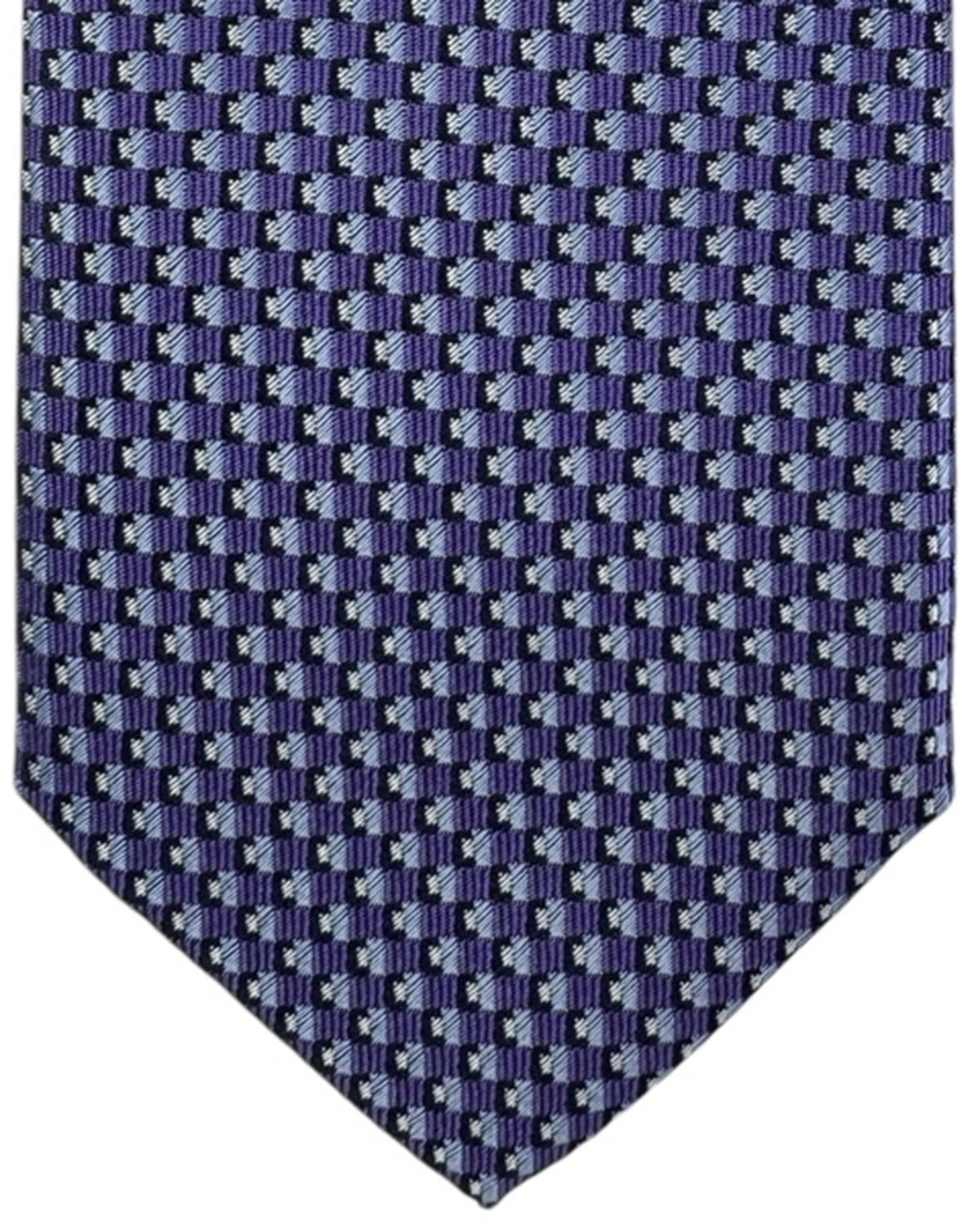 Canali Silk Tie Purple Geometric Design