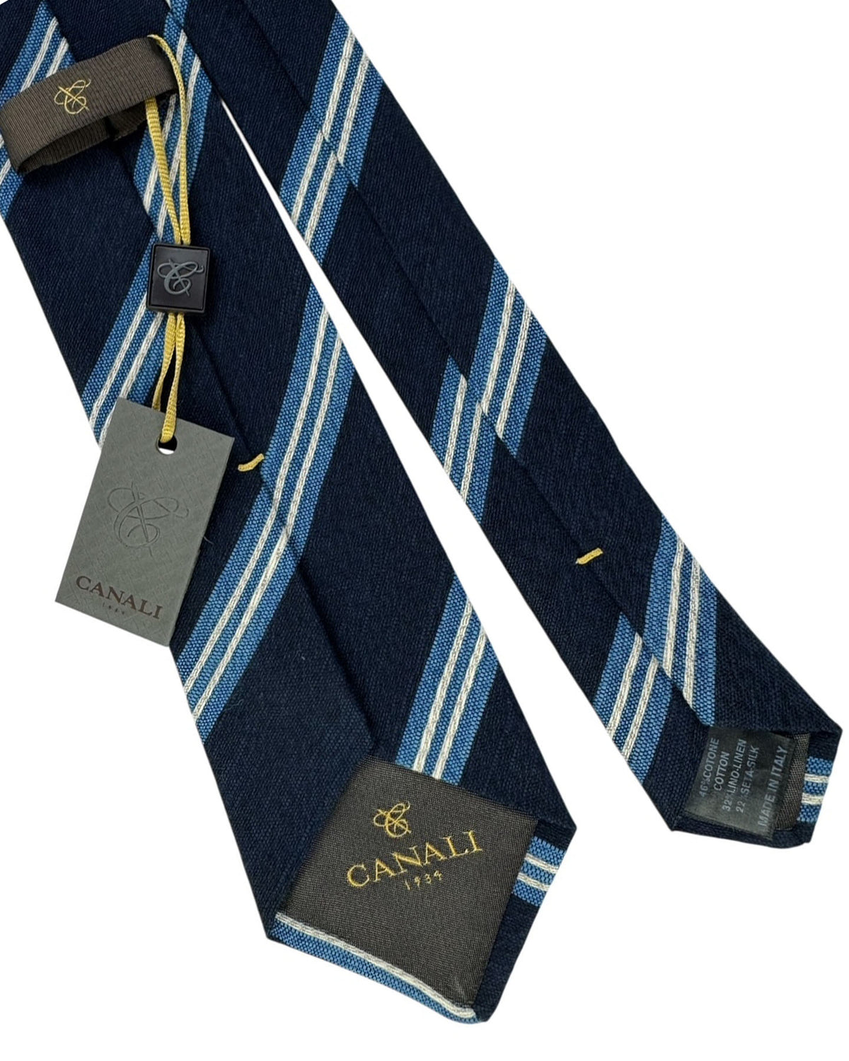 Canali Tie Navy Blue Striped