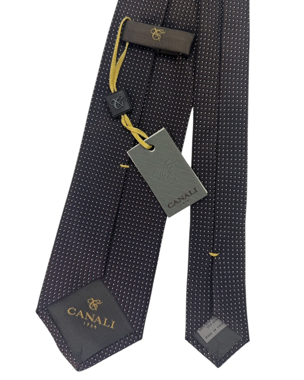 Canali Tie Chocolate Brown Mini Dot