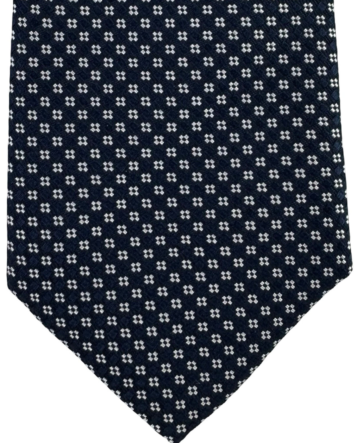 Canali Tie Midnight Blue White Micro Pattern
