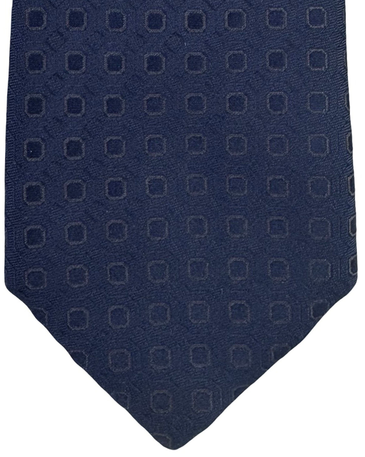 Canali Tie Dark Blue Gray Square Pattern
