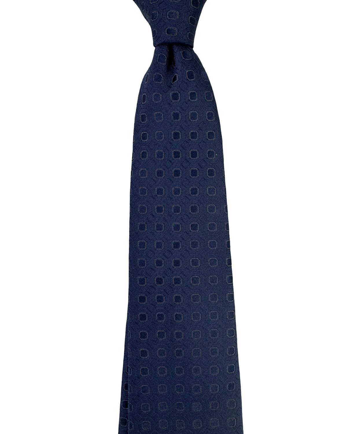 Canali Tie Dark Blue Gray Square Pattern