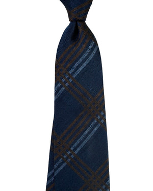 Canali Tie Dark Blue Brown 