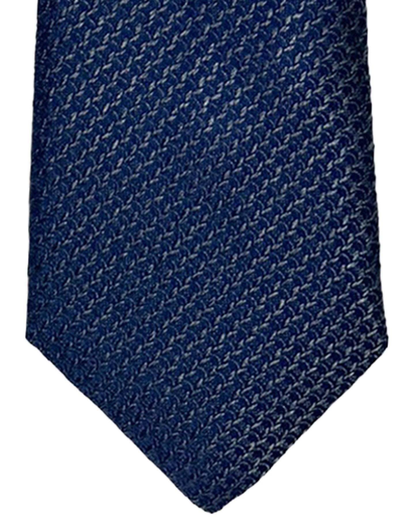 Canali Silk Tie Dark Blue Micro Pattern