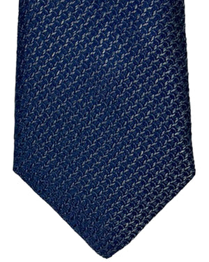 Canali Silk Tie Dark Blue Micro Pattern
