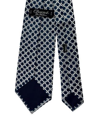 Charvet Tie Black Silver Geometric