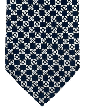 Charvet Paris Tie Black Silver Geometric New