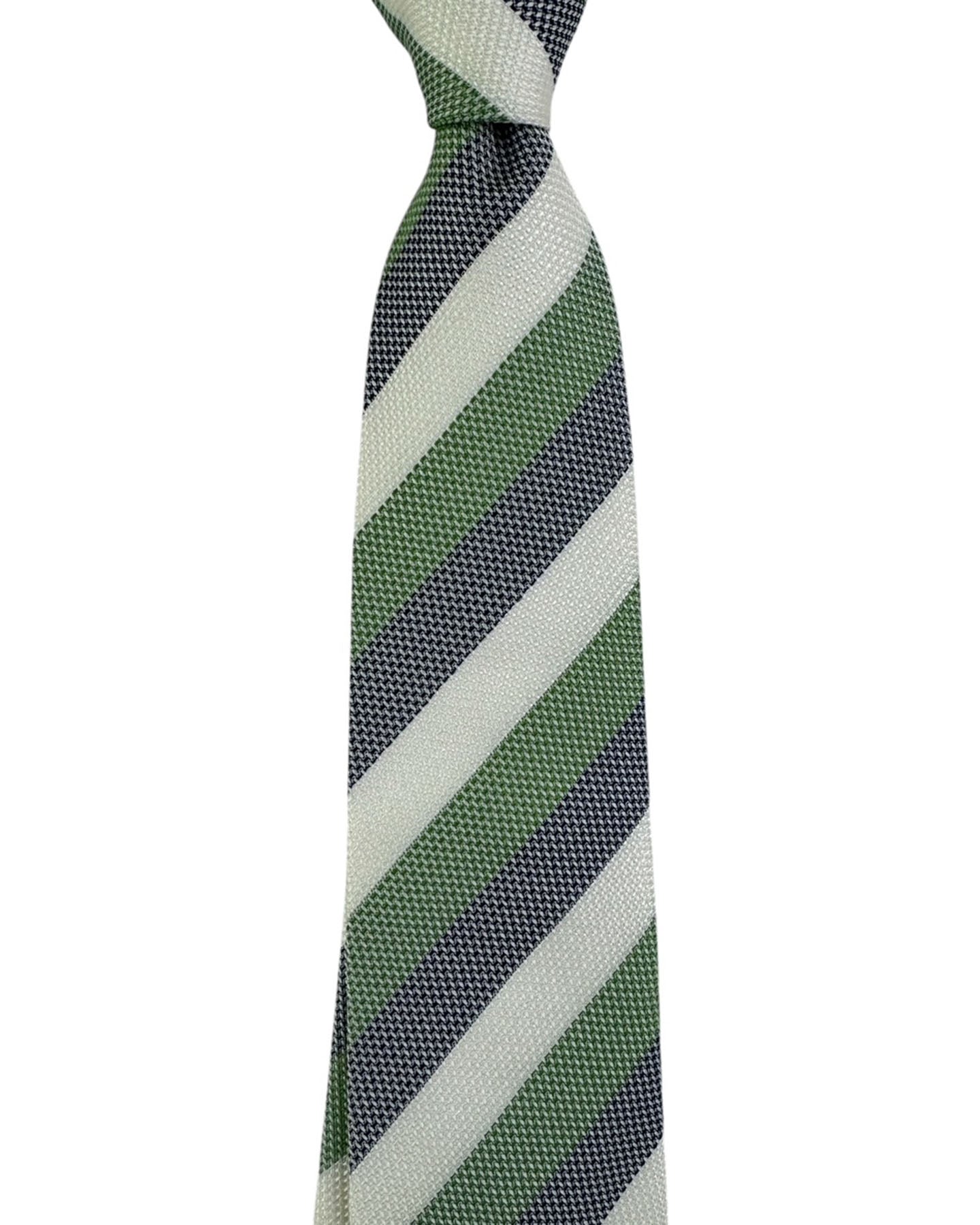 Church's Tie Green Navy White Stripe SALE