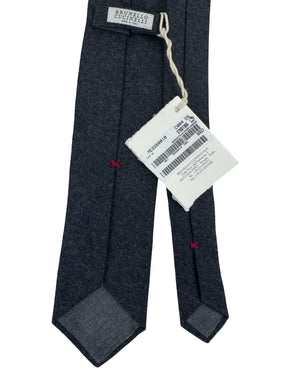 Brunello Cucinelli Silk Tie Dark Navy Heathered Textured Pattern