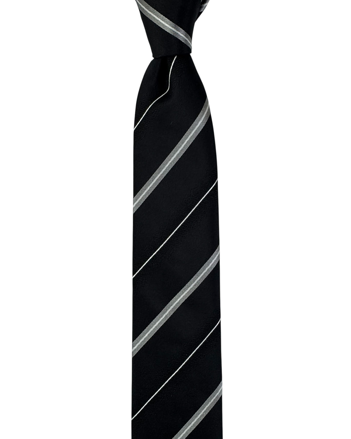 Dolce & Gabbana Skinny Tie Black Gray Stripes
