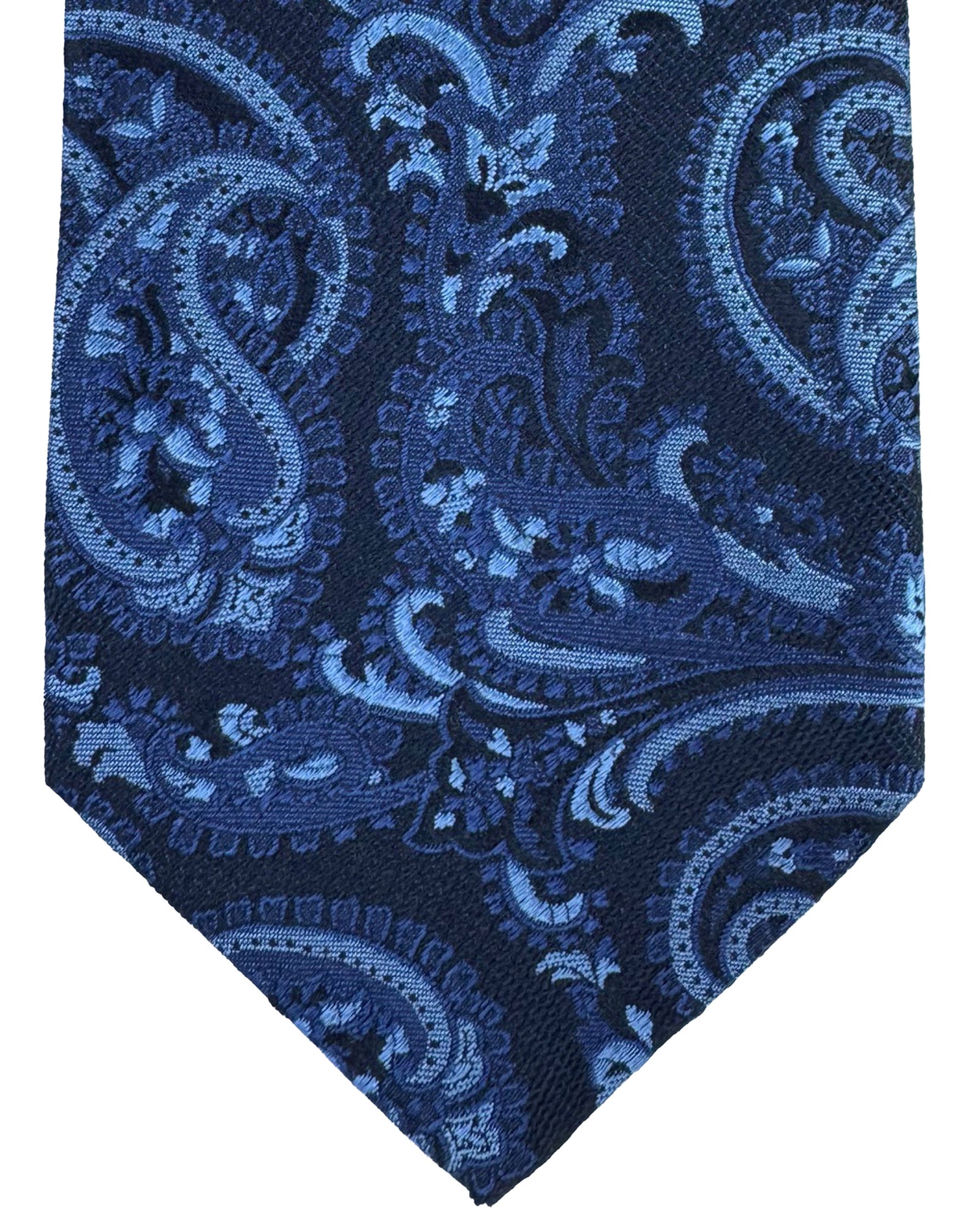 Etro Tie Navy Blue Paisley Design